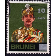 BRUNEI 1976 10s surcharge on 6s Sc#225 USED @C005