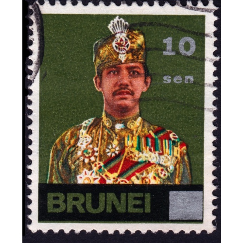 BRUNEI 1976 10s surcharge on 6s Sc#225 USED @C005