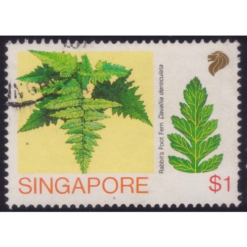 SINGAPORE 1990 $1 Ferns Rabbit Foot Sc#587 USED @C009