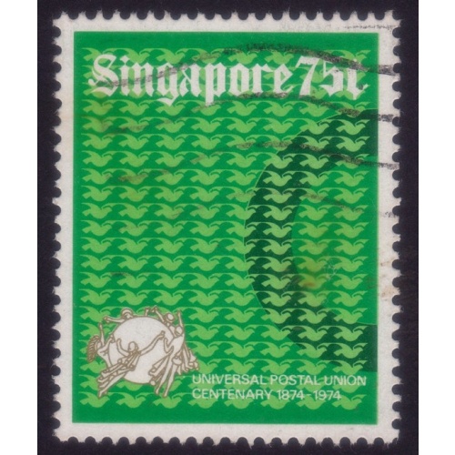 SINGAPORE 1974 UPU 75c Sc#214 USED @C011