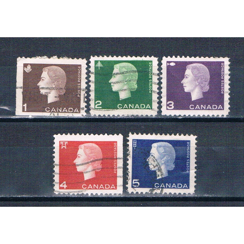 Canada 401-05 Used set QEII 1962 CV 1.25 (C0340)