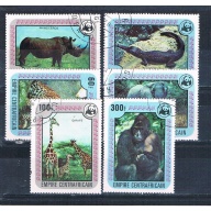 Central Africa 323-28 Used set Endangered Animals 1978 CV 5.35 (MV0222)+