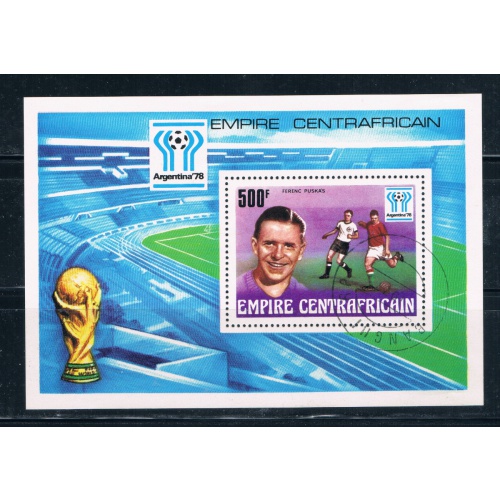 Central African Rep 308 Souvenir Sheet Soccor Argentina 78 CV 1.75 (C0117)