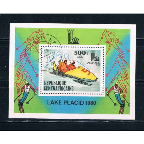 Central African Rep C220 Souvenir Sheet Lake Placid (C0115)