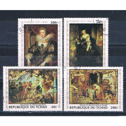 Chad 349-52 Used set Reubens paintings 1978 CV 2.60 (C0320)
