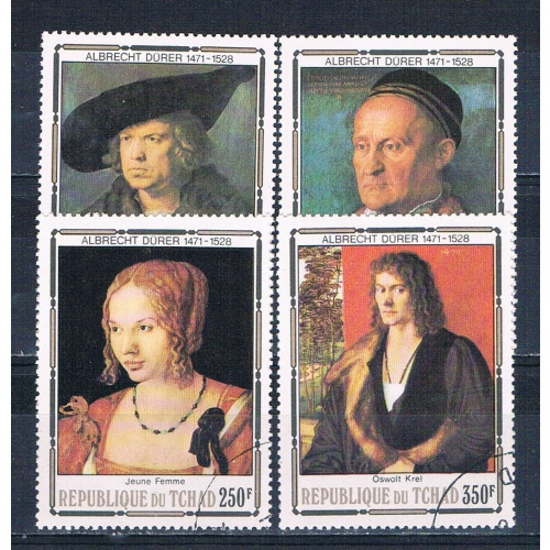 Chad 354-57 Used set Paintings Durer 1978 CV 2.80 (HV0220)