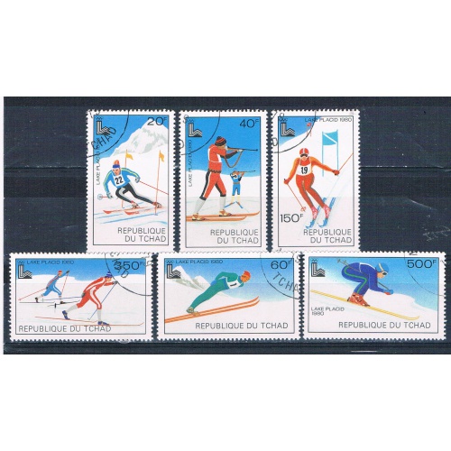 Chad 381-86 Used set Lake Placid Olympics 1979 CV 4.55 (HV0110)+