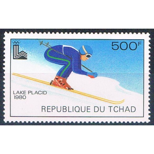 Chad 386 Unused Skier 1979 CV 4.50 (HV0270)