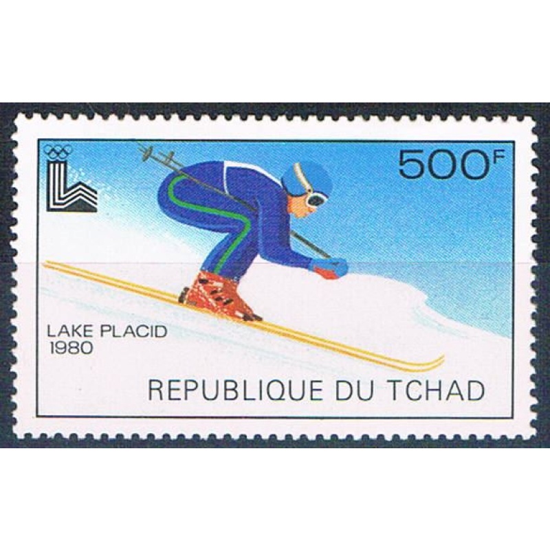 Chad 386 Unused Skier 1979 CV 4.50 (HV0270)