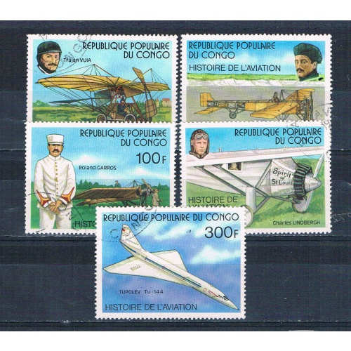 Congo PR 421-25 Used set Planes 1977 CV 2.00 (MV0141)