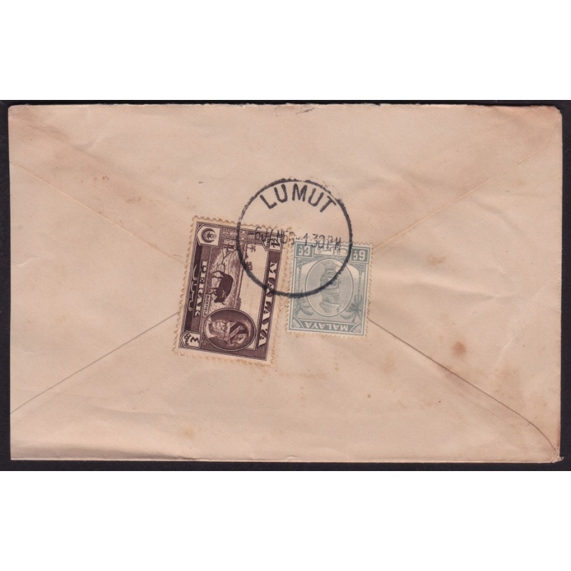 MALAYA PERAK 1959 domestic COVER with LUMUT cancel @D3989