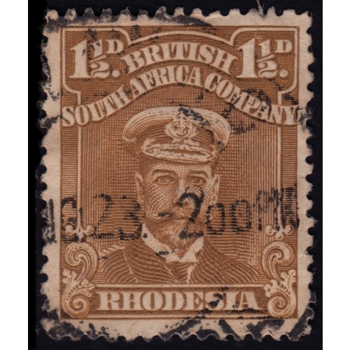 RHODESIA (BSA) 1917 1 1/2d  P14 Sc#121 USED @E2570