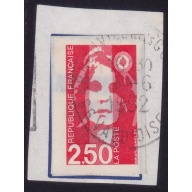 FRANCE Marianne(1990) 2F50 tagged Sc#2203 USED on Piece @E659