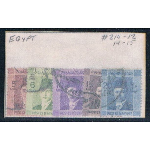 Egypt 210- Used Partial Set Scott nums Shown 1937 (E0060)