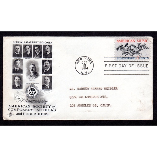 FDC, First Day of issue Cover. Scott # 1252. Artcraft cachet  -02