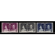 Fiji 1937 Coronation 114-116 MNH