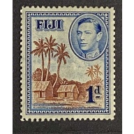 FIJI Sc #118, 1938, 1p KING GEORGE V & VILLAGE, MLH, XF-Sup 92