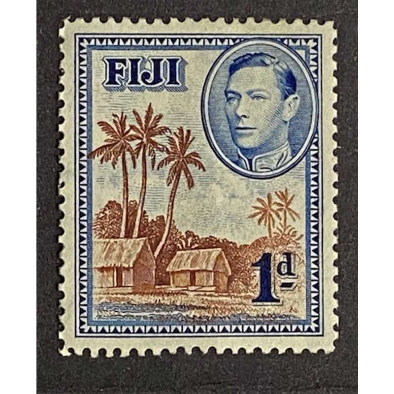FIJI Sc #118, 1938, 1p KING GEORGE V & VILLAGE, MLH, XF-Sup 92