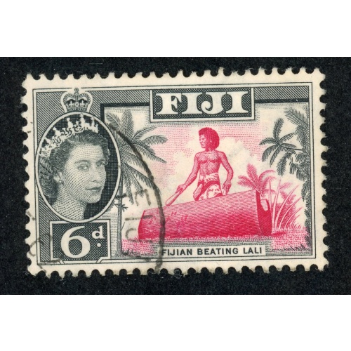Fiji 169 U 1961 6p black & carmine rose