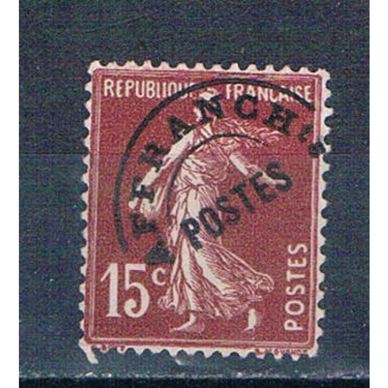 France 165 Used Sower precancel 2 1906 (F0168)+