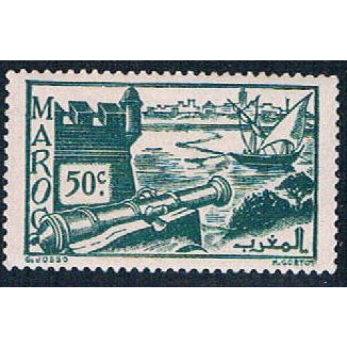 French Morocco 159A MLH Ramparts 1939 (F0121)+