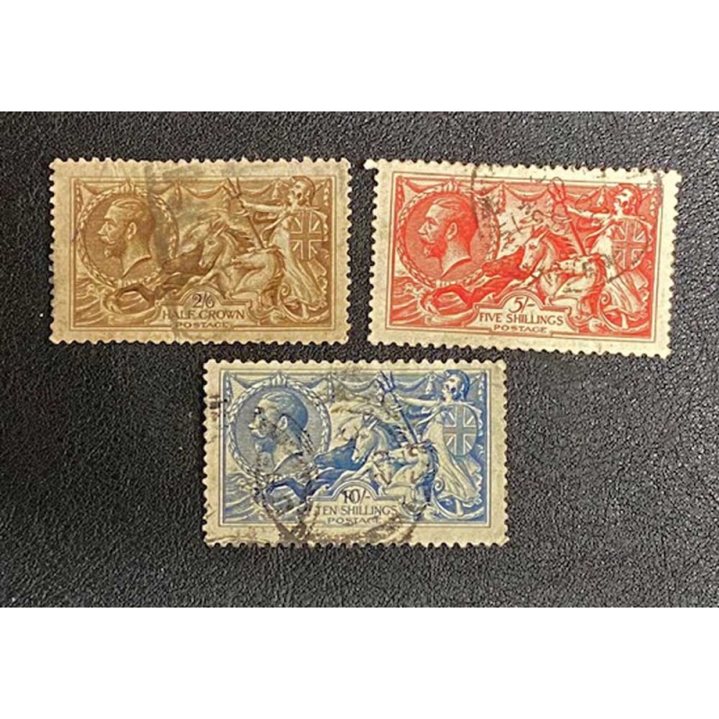 Scott 179-181, Great Britain, Seahorses, 1919