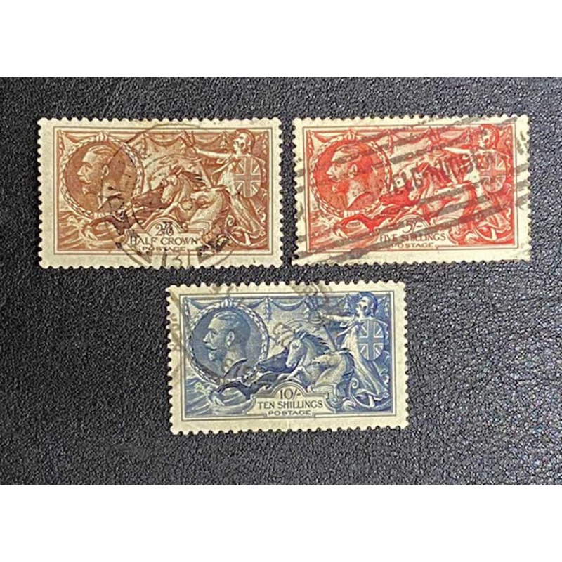Scott 222-224, Great Britain, Seahorses, 1934 issue