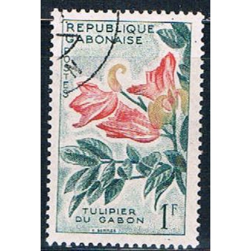 Gabon 155 Used Tulip tree ul 1961 (G0293)+