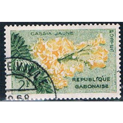 Gabon 156 Used Yellow Cassia ll 1961 (G0303)+
