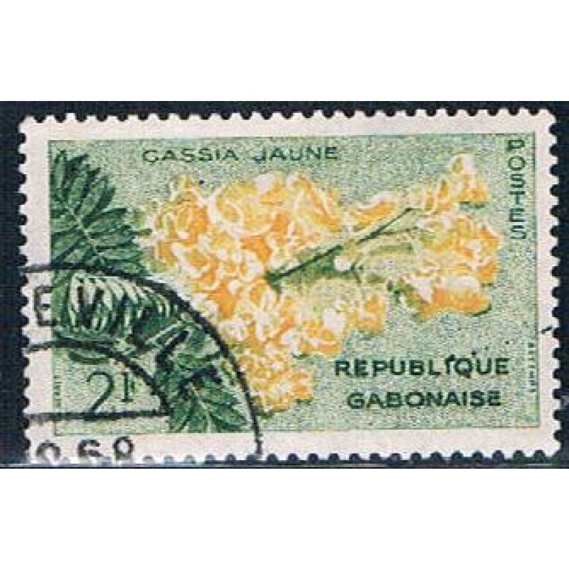 Gabon 156 Used Yellow Cassia ll 1961 (G0303)+