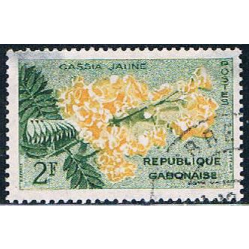 Gabon 156 Used Yellow Cassia lr 1961 (G0305)+