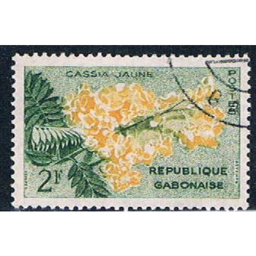 Gabon 156 Used Yellow Cassia ur 1961 (G0304)+