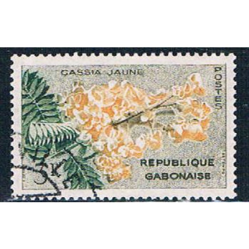 Gabon 157 Used Yellow Cassia ll 1961 (G0308)+
