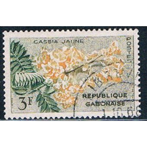 Gabon 157 Used Yellow Cassia lr 1961 (G0310)+