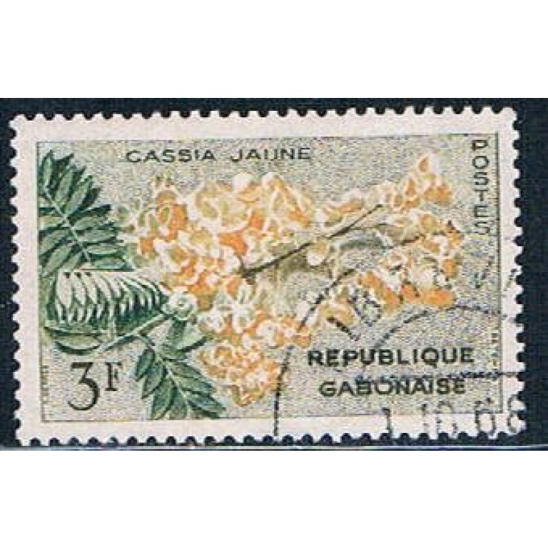 Gabon 157 Used Yellow Cassia lr 1961 (G0310)+