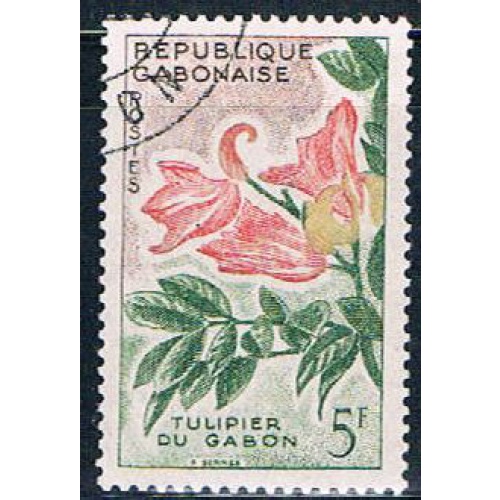 Gabon 158 Used Tulip tree ul 1961 (G0298)+