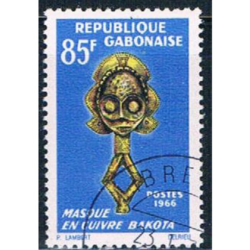 Gabon 192 Used Leather mask lr 1966 CV 1.25 (G0286)+