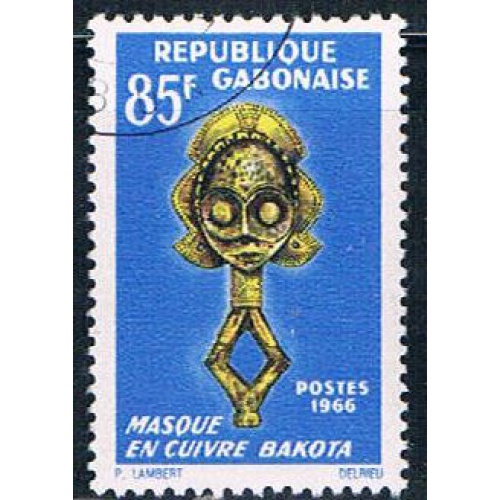 Gabon 192 Used Leather mask ul 1966 CV 1.25 (G0283)