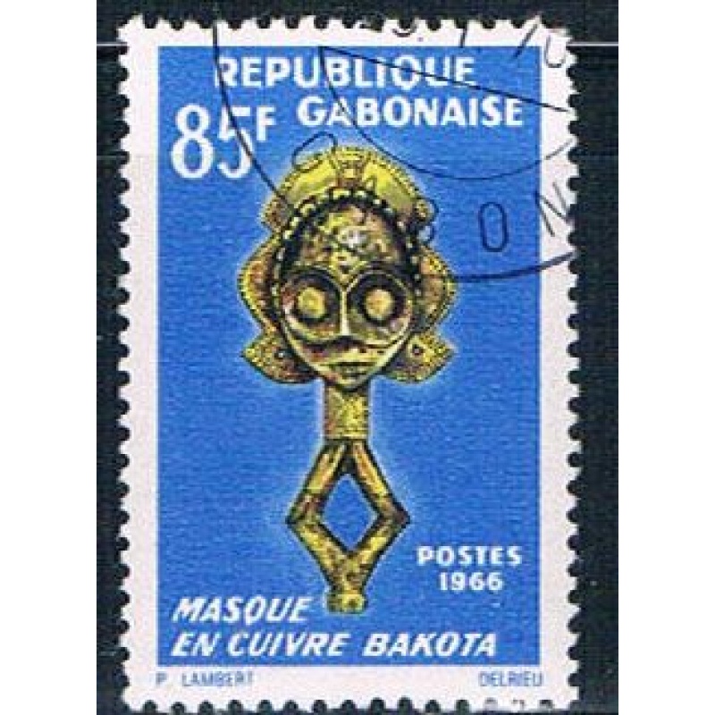 Gabon 192 Used Leather mask ur 1966 CV 1.25 (G0285)+