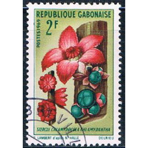 Gabon 245 Used African Flower ll 1969 (G0316)+