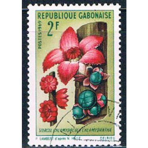 Gabon 245 Used African Flower lr 1969 (G0318)+