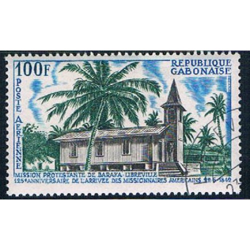 Gabon C59 Used Mission Church lr 1967 CV 1.25 (G0277)+