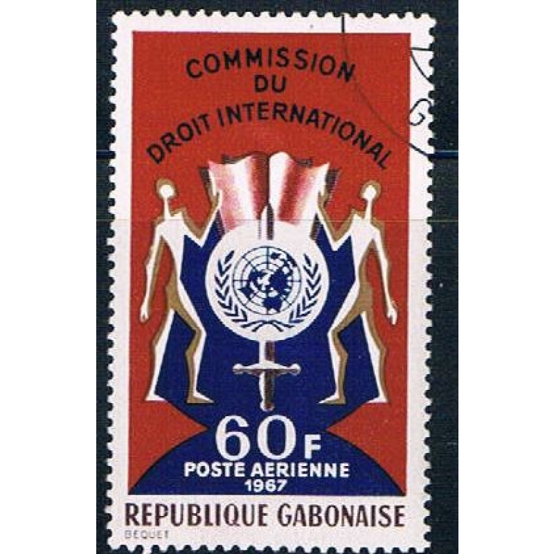 Gabon C60 Used UN emblem ur 1967 (G0271)
