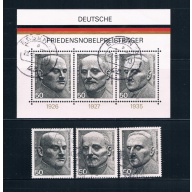 Germany 1203-1203a-c Used set and SS Nobel peace prize winners CV 3.30 (G0160)