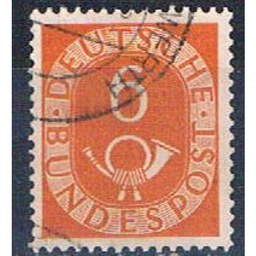 Germany 673 Used Numeral and Post Horn 1951 CV 3.00 (G0401)