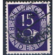 Germany 676 Used Numeral and Post Horn 1951 (G0413)