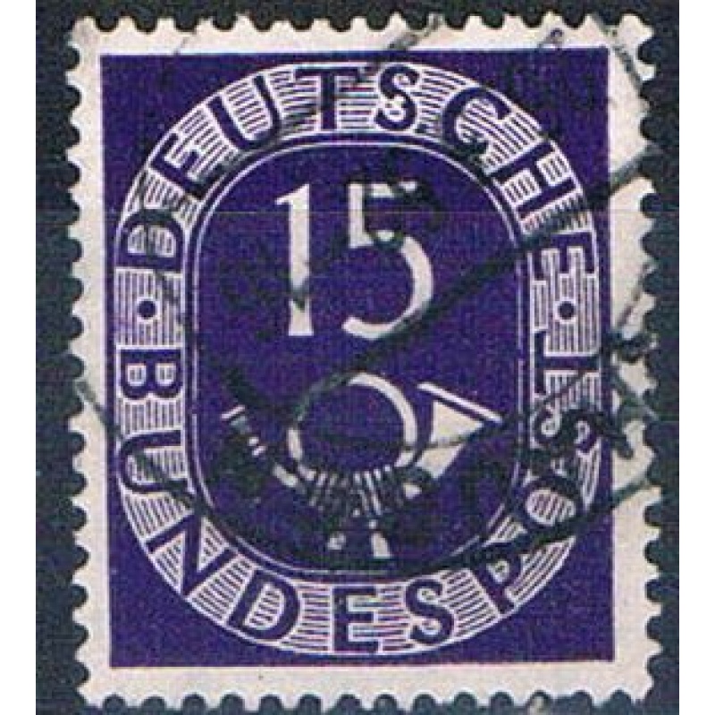 Germany 676 Used Numeral and Post Horn 1951 (G0413)