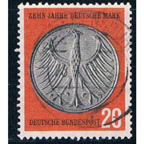 Germany 787 Used Eagle Coin 1958 CV 1.40 (GI0661P195)+