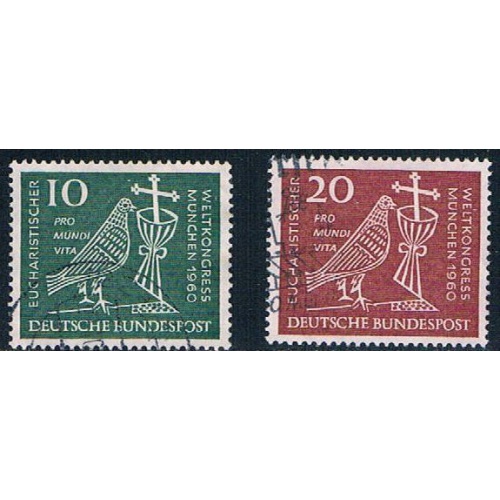 Germany 811-12 Used set Dove Chalice and Crucifix CV 1.20 (GI0645P186)+