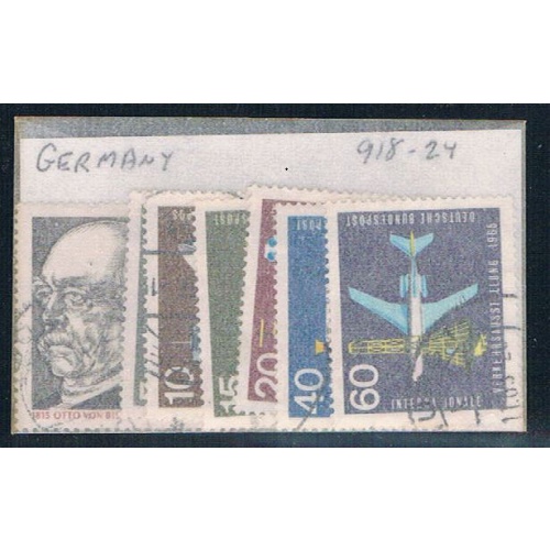 Germany 918-24 Used Partial Set Scott nums Shown 1965 CV 2.10 (G0265)